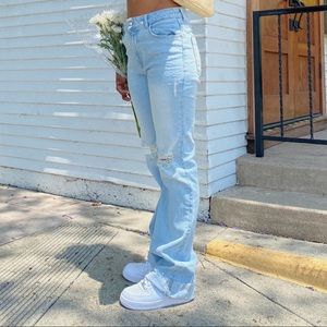 Zara Z1975 Ripped Flare Jeans